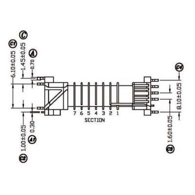 Z-0901/SMD UI9.8卧式(4+5PIN)