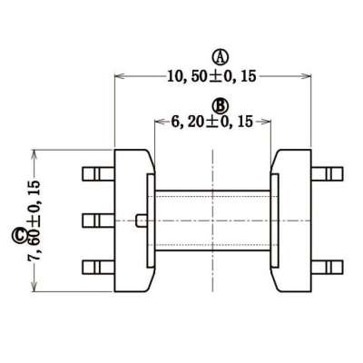 ED-0801-1/ED8卧式(3+3PIN)