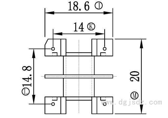 JS-2528/EE25卧式双槽(2+2PIN)PBT