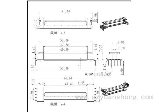 EDR4013骨架 立式5+5 针 电木骨架 EDR变压器骨架4013线架图2
