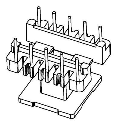 EI-19-1立式(5+5)PIN底部有飞线槽