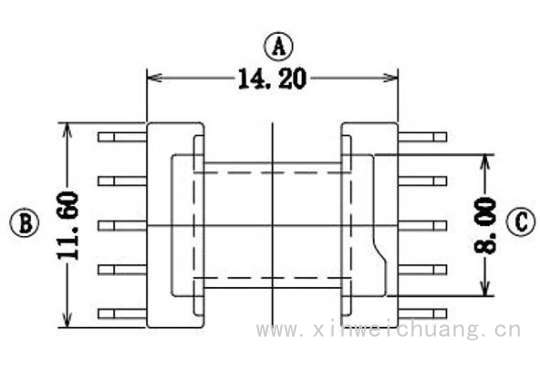 XWC-EPC-13/SMDEPC-13卧式单槽海鸥脚(5+5PIN)