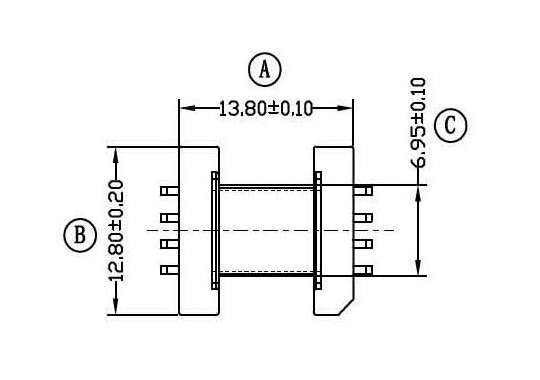 BC-027-1 EEM-12.7卧式(4+4PIN)