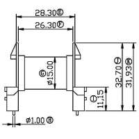 ETD-3902-1/ETD-39卧式(8+8PIN)