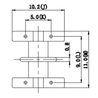 HXE-EE10双槽 EE10双槽卧式2+2针