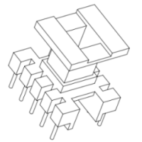 HXB-EI1602-2 EE16 带挡墙立式5+5针