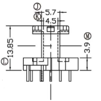 HXC-1611-1 EE16 EE1608加宽安规立式5+2针