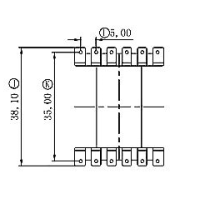 HXL-EE4207 EE42 EE4220七字针L脚卧式6+6针