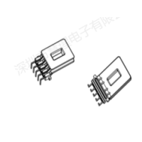 HX-4701B EE47弯脚L脚立式5+0针（HX-EE4701A配套