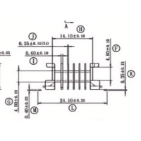HXH-EPC19六槽贴片卧式4+6针