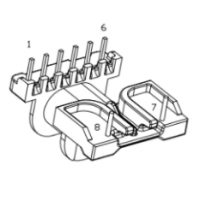 HXB-EPC2214 EPC22安规直插卧式2+6针