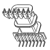 HXX-EPC4150 EPC40双槽螃蟹脚卧式6+8针