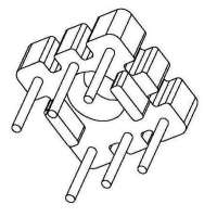 金达成-BASE-008 BASE(3+3PIN)针径Φ0.7脚距3.5排距7.0