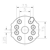 HX-036 磁环底座 4+4针 BASE