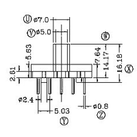 HXL-027 磁环 底座 5+5针 BASE