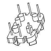 HXX-014 磁环 底座 3+3针  BASE