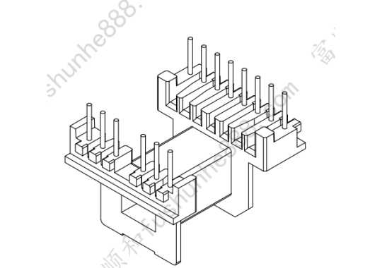 EE-2039	卧式6+8方PIN EE2039